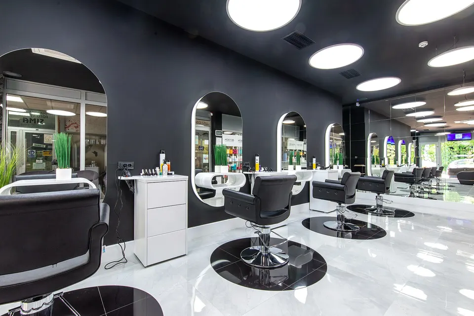 Interior view of modern beauty salon