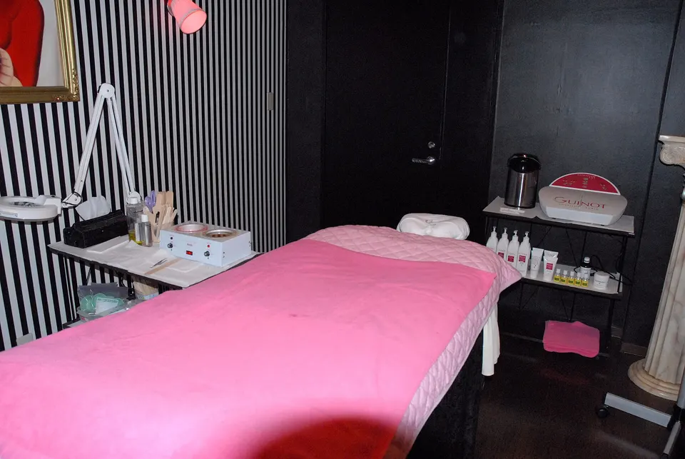 A treatment room of an aesthetic salon with waxing equipment. Tokyo